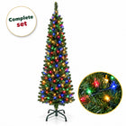 infographic opus55 hoofdafbeelding - Cheqo® Smalle Kunstkerstboom 180 cm met Gekleurde Verlichting