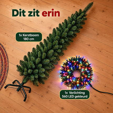 infographic opus55 infographic 1 - Cheqo® Smalle Kunstkerstboom 180 cm met Gekleurde Verlichting