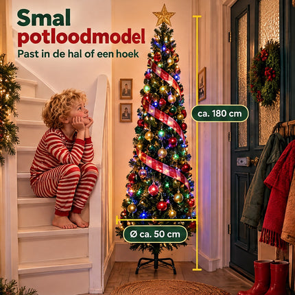 infographic opus55 infographic 2 - Cheqo® Smalle Kunstkerstboom 180 cm met Gekleurde Verlichting