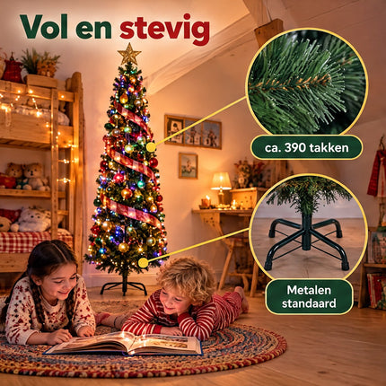 infographic opus55 infographic 4 - Cheqo® Smalle Kunstkerstboom 180 cm met Gekleurde Verlichting