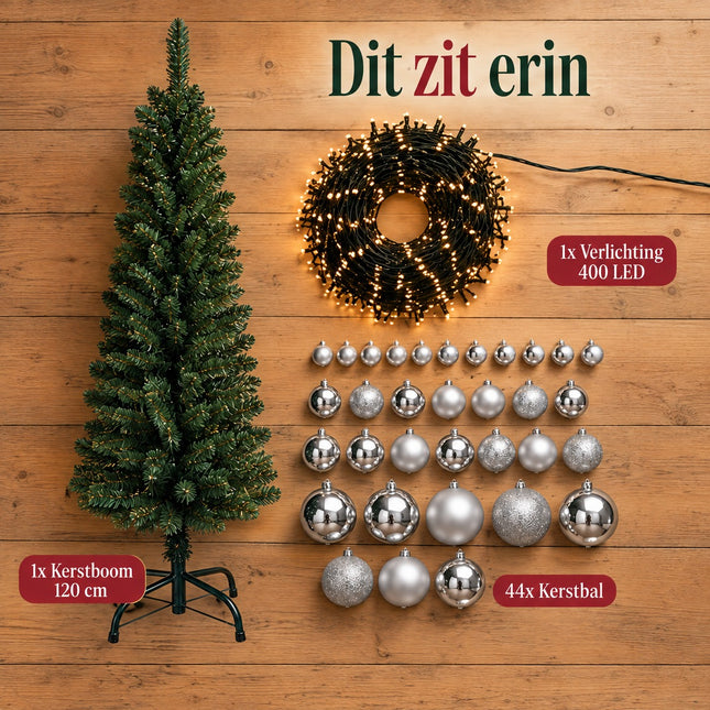 infographic opus55 infographic 1 - Cheqo® Smalle Kunstkerstboom 120 cm met Verlichting en Kerstballen