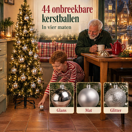 infographic opus55 infographic 4 - Cheqo® Smalle Kunstkerstboom 120 cm met Verlichting en Kerstballen