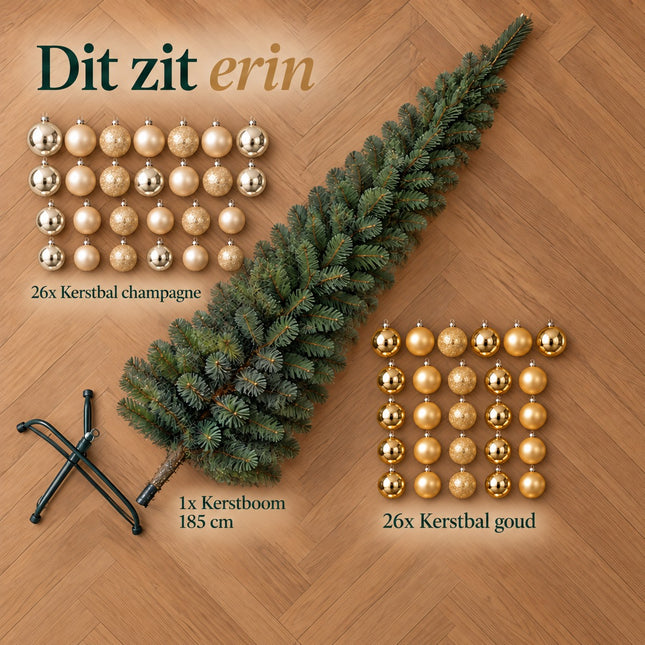 infographic opus55 infographic 1 - Cheqo® Smalle Kunstkerstboom 185 cm met Kerstballen