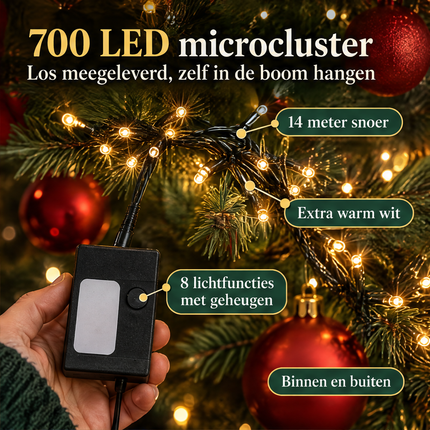 infographic opus55 infographic 3 - Cheqo® Rode Kerstballen 140 Stuks met Clusterverlichting 700 LED Extra Warm Wit