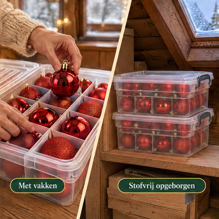 infographic opus55 infographic 5 - Cheqo® Rode Kerstballen 140 Stuks met Clusterverlichting 700 LED Extra Warm Wit