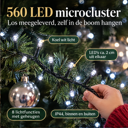 infographic opus55 infographic 3 - Cheqo® Clusterverlichting 560 LED Wit met 88 Zilveren Kerstballen