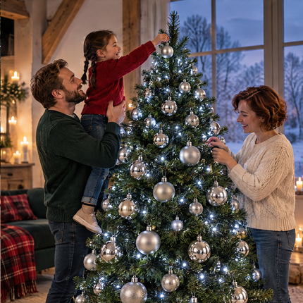 infographic opus55 infographic 6 - Cheqo® Clusterverlichting 560 LED Wit met 88 Zilveren Kerstballen