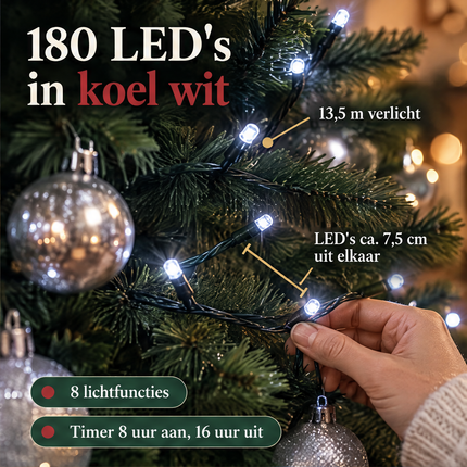 infographic opus55 infographic 3 - Cheqo® Kerstballen Zilver met Kerstverlichting 180 LED Wit