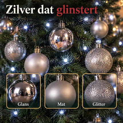 infographic opus55 infographic 5 - Cheqo® Kerstballen Zilver met Kerstverlichting 180 LED Wit
