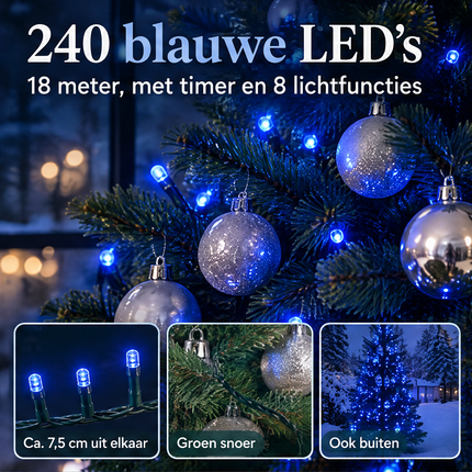 infographic opus55 infographic 3 - Cheqo® Kerstverlichting 240 LED Blauw met 88 Zilveren Kerstballen