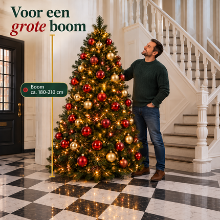 infographic opus55 infographic 2 - Cheqo® Kerstballen Rood en Goud 140 Stuks met Clusterverlichting 700 LED Extra Warm Wit