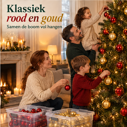 infographic opus55 infographic 6 - Cheqo® Kerstballen Rood en Goud 140 Stuks met Clusterverlichting 700 LED Extra Warm Wit