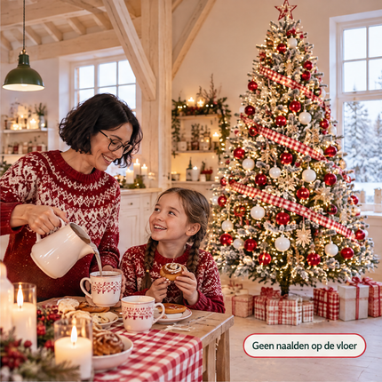 infographic opus55 infographic 3 - Cheqo® Kunstkerstboom 215 cm Ø145 cm met Sneeuw zonder Verlichting