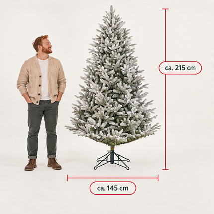 infographic opus55 infographic 4 - Cheqo® Kunstkerstboom 215 cm Ø145 cm met Sneeuw zonder Verlichting