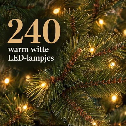infographic opus55 infographic 2 - Cheqo® Kunstkerstboom 215 cm Ø125 cm met Verlichting Warm Wit