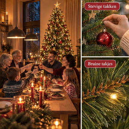 infographic opus55 infographic 5 - Cheqo® Kunstkerstboom 215 cm Ø125 cm met Verlichting Warm Wit