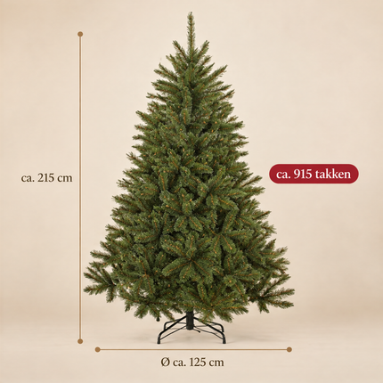 infographic opus55 infographic 3 - Cheqo® Kunstkerstboom 215 cm Ø125 cm zonder Verlichting