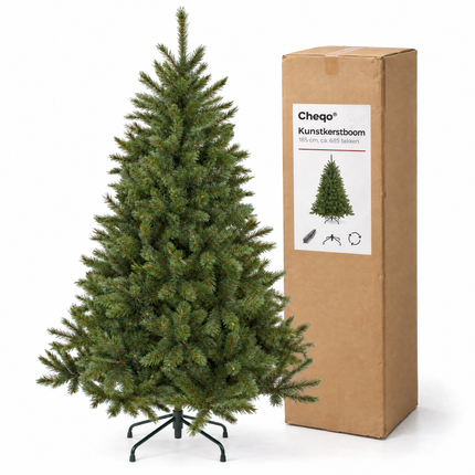 infographic opus55 verpakking - Cheqo® Kunstkerstboom 185 cm Ø120 cm zonder Verlichting