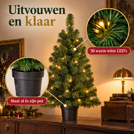 infographic opus55 infographic 2 - Cheqo® Mini Kerstboom 90 cm Ø50 cm met Verlichting Warm Wit