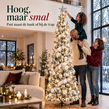 infographic opus55 infographic 1 - Cheqo® Kunstkerstboom 230 cm met Sneeuw en Verlichting Warm Wit