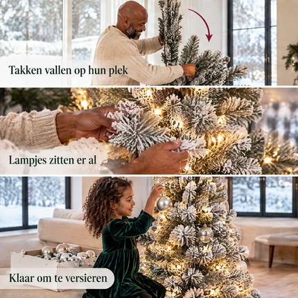 infographic opus55 infographic 4 - Cheqo® Kunstkerstboom 230 cm met Sneeuw en Verlichting Warm Wit