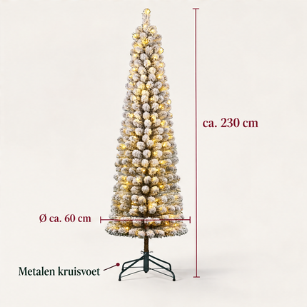 infographic opus55 infographic 6 - Cheqo® Kunstkerstboom 230 cm met Sneeuw en Verlichting Warm Wit