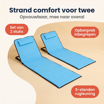Cheqo® Strandmat Set van 2 - Benefit Map