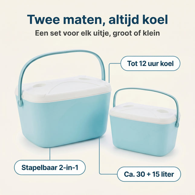 Cheqo Koelbox Set Lichtblauw - Infographic 2