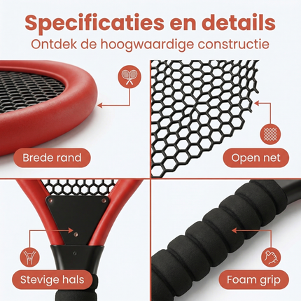 Cheqo® Tennisset - Kindertennisset - Tennis Set Kinderen - Tennis Racketset - Tennis Speelgoed - Tennis en Badminton Set - Tennis Badminton Set Kinderen - Tennis Set met Bal - Tennisset met Shuttle - Tennisset 4 Delig