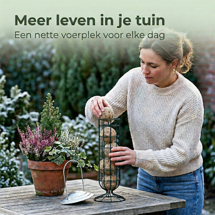 Cheqo® Vetbollenhouder - Vetbolhouder - Vetbollen Houder - Vetbol Houder - Mezenbollenhouder - Mezenbolhouder - Houder voor Vetbollen - Vetbollen Dispenser - Vetbollen Automaat