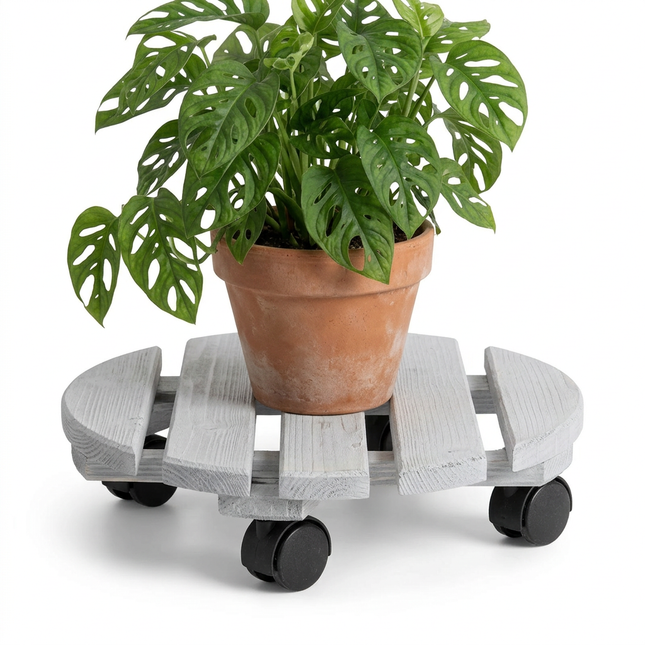 Cheqo® Planttrolley - Plantentrolley - Planten Trolley - Plantenkar - Plantenwagen - Bloempot Trolley - Bloempotkar - Bloempot op Wieltjes - Plantenstandaard op Wieltjes - Plantenroller