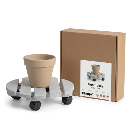 Cheqo® Planttrolley - Plantentrolley - Planten Trolley - Plantenkar - Plantenwagen - Bloempot Trolley - Bloempotkar - Bloempot op Wieltjes - Plantenstandaard op Wieltjes - Plantenroller