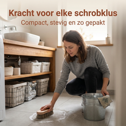 Cheqo® Werkborstel - Schrobborstel - Schrobber - Handborstel - Schoonmaakborstel - Poetsborstel - Reinigingsborstel - Harde Schrobborstel - Werkborstel Harde Haren - Ronde Werkborstel