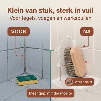 Cheqo® Werkborstel - Schrobborstel - Schrobber - Handborstel - Schoonmaakborstel - Poetsborstel - Reinigingsborstel - Harde Schrobborstel - Werkborstel Harde Haren - Ronde Werkborstel