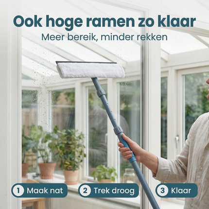Cheqo® Raamwisser - Raamwisser Telescoop - Raamwisser met Telescooparm - Telescoop Raamwisser - Raamtrekker - Raamtrekker Telescoop - Raamtrekker met Telescoopsteel - Telescoop Raamtrekker