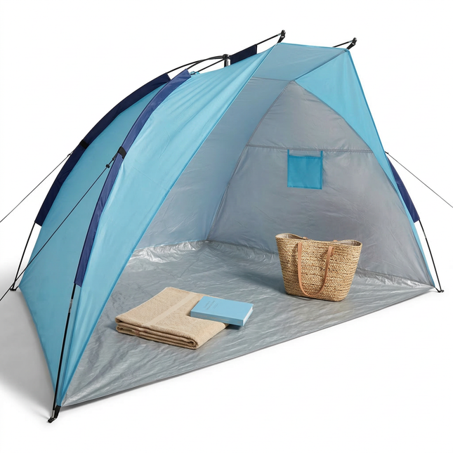 Cheqo® Strandtent - Strand Tent - Strandtentje - Strand Shelter - Strand Schuiltent - Strandcabine - Strandhuisje - Strandtent UV - Strandtent UV 50 - UV Strandtent - UV Werptent Strand
