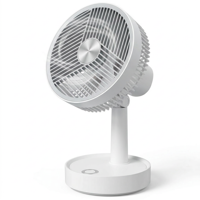 Cheqo® Tafelventilator - Bureauventilator - Mini Ventilator - USB Ventilator - Oplaadbare Ventilator - Draadloze Ventilator - Ventilator op Bureau - Witte Tafelventilator