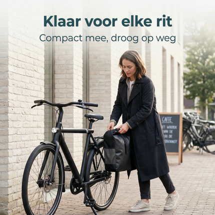 Cheqo® Fietstas - Enkele Fietstas - Achter Fietstas - Fietstas Achter - Fietstas Zwart - Waterdichte Fietstas - Fietstas Waterdicht - Fietstas voor Bagagedrager - Bagagedrager Fietstas - Fietstas met Clips