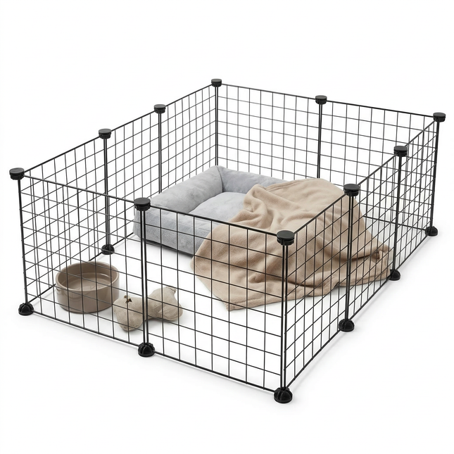 Cheqo® Dierenren - Puppyren - Puppyren Binnen - Puppyren voor in Huis - Puppy Speelren - Hondenren - Hondenren Binnen - Konijnenren - Konijnenren Binnen - Cavia Ren - Cavia Ren Binnen - Huisdieren Ren
