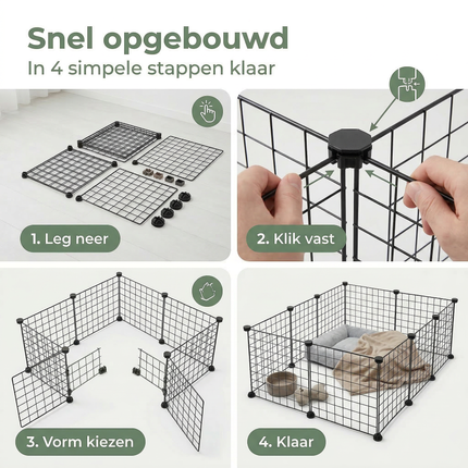 Cheqo® Dierenren - Puppyren - Puppyren Binnen - Puppyren voor in Huis - Puppy Speelren - Hondenren - Hondenren Binnen - Konijnenren - Konijnenren Binnen - Cavia Ren - Cavia Ren Binnen - Huisdieren Ren