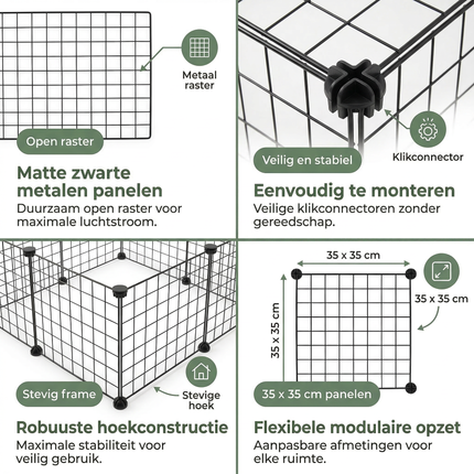 Cheqo® Dierenren - Puppyren - Puppyren Binnen - Puppyren voor in Huis - Puppy Speelren - Hondenren - Hondenren Binnen - Konijnenren - Konijnenren Binnen - Cavia Ren - Cavia Ren Binnen - Huisdieren Ren