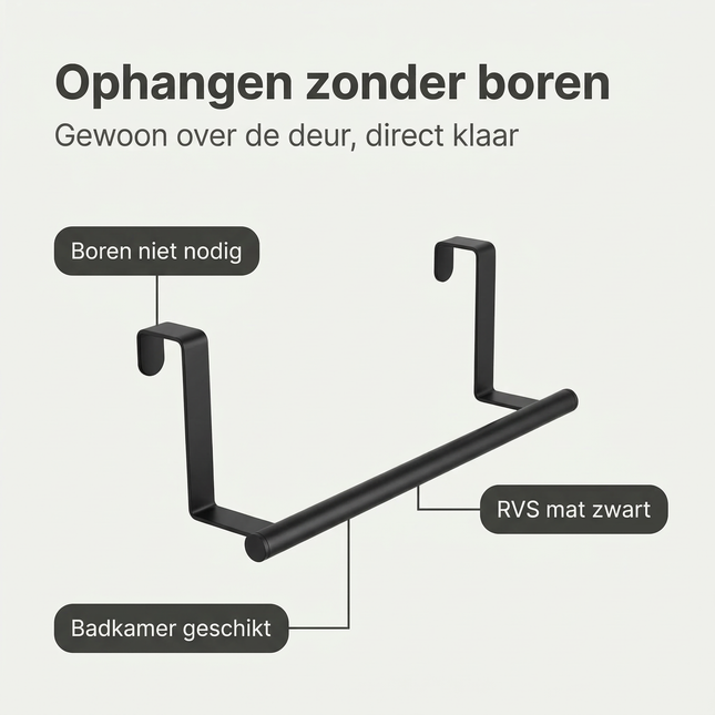 Cheqo® Deurhanger - Deurhaak - Haak Over Deur - Haak voor Deur - Deurkapstok - Kapstok Over Deur - Kapstok Deur - Deurhaken Kapstok - Handdoekhaak Deur