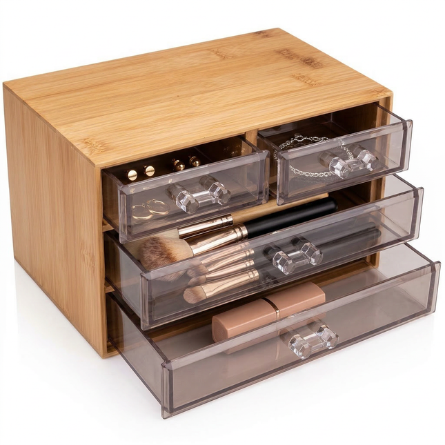 Cheqo® Make-Up Organizer met Lades - Make-Up Opberger met Lades - Cosmetica Organizer met Lades - Cosmetica Opbergdoos met Lades - Make-Up Opbergdoos - Cosmetica Opbergdoos - Make-Up Organizer - Cosmetica Organizer