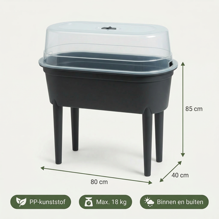 Cheqo® Kweektafel - Kweektafel op Poten - Kweektafel met Deksel - Kweekbak op Poten - Kweekbak met Deksel - Kweektafel Kas - Kweekkas op Poten - Mini Kweekkas - Kweekkas