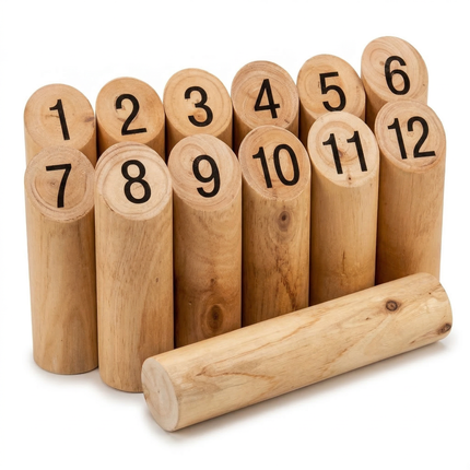 Cheqo® Fins Werpspel - Fins Spel - Fins - Kubb Werpspel - Houten Werpspel - Tuin Werpspel - Buitenspel Werpspel - Buitenspel - Tuinspel - Buitenspel Kinderen - Werpspel Kinderen - Kegels Werpspel