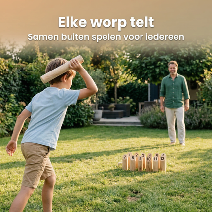 Cheqo® Fins Werpspel - Fins Spel - Fins - Kubb Werpspel - Houten Werpspel - Tuin Werpspel - Buitenspel Werpspel - Buitenspel - Tuinspel - Buitenspel Kinderen - Werpspel Kinderen - Kegels Werpspel