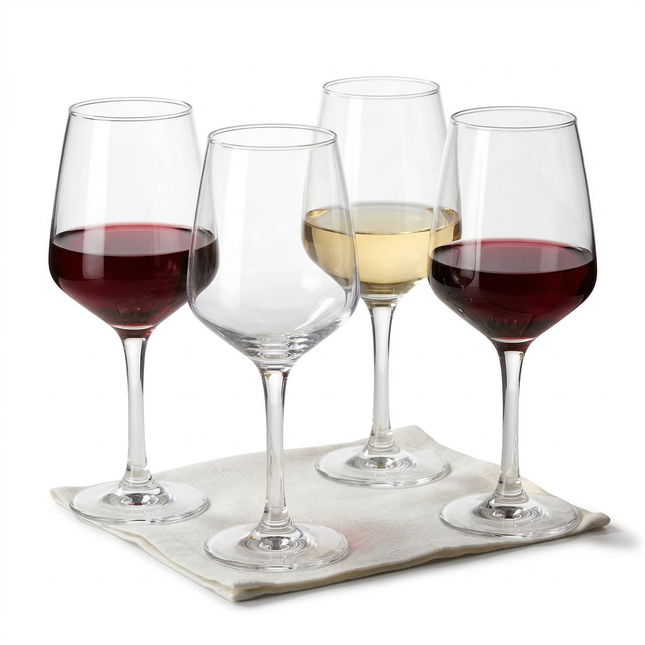 Cheqo® Wijnglazen - Wijnglas - Wijnglazen Set - Set Wijnglazen - Wijnglazen 4 Stuks - Wijnglas Set 4 - Wijnglazen Transparant - Transparante Wijnglazen - Wijnglazen Zonder Merk - Wijnglazen voor Wijn - Wijnglazen voor Diner