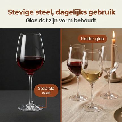 Cheqo® Wijnglazen - Wijnglas - Wijnglazen Set - Set Wijnglazen - Wijnglazen 4 Stuks - Wijnglas Set 4 - Wijnglazen Transparant - Transparante Wijnglazen - Wijnglazen - Wijnglazen voor Wijn - Wijnglazen voor Diner
