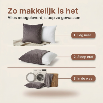 Cheqo® Sierkussen - Kussenhoes - Kussensloop - Velvet Sierkussen - Fluwelen Sierkussen - Donkergrijs Sierkussen - Sierkussen Bank - Sierkussen Woonkamer - Sierkussen Bed