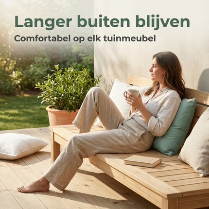 Cheqo® Tuinkussen - Sierkussen Buiten - Buitenkussen - Tuinstoelkussen - Stoelkussen Buiten - Zitkussen Buiten - Loungekussen - Kussen voor Loungeset - Kussen voor Tuinstoel - Kussen voor Tuinbank - Tuinkussen Groen